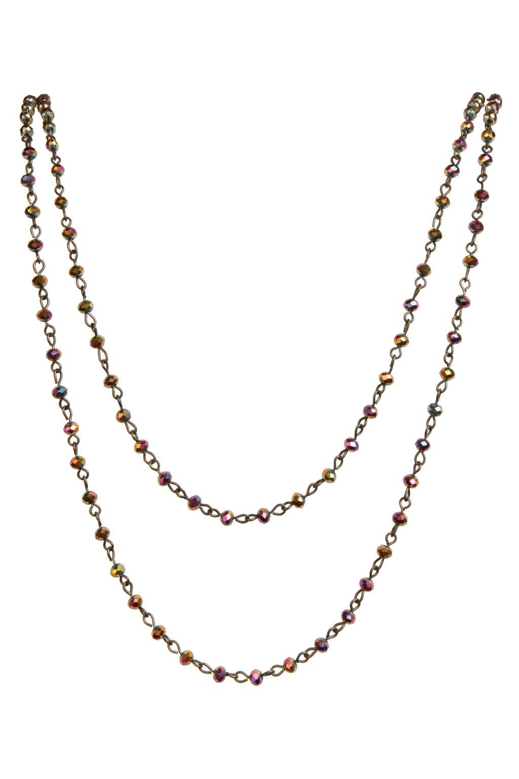 Crystal Beads Chain Necklace N1163-119-BZ