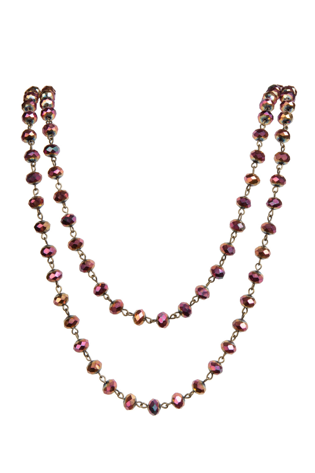 Crystal Beads Chain Necklace N1163-119-BZ