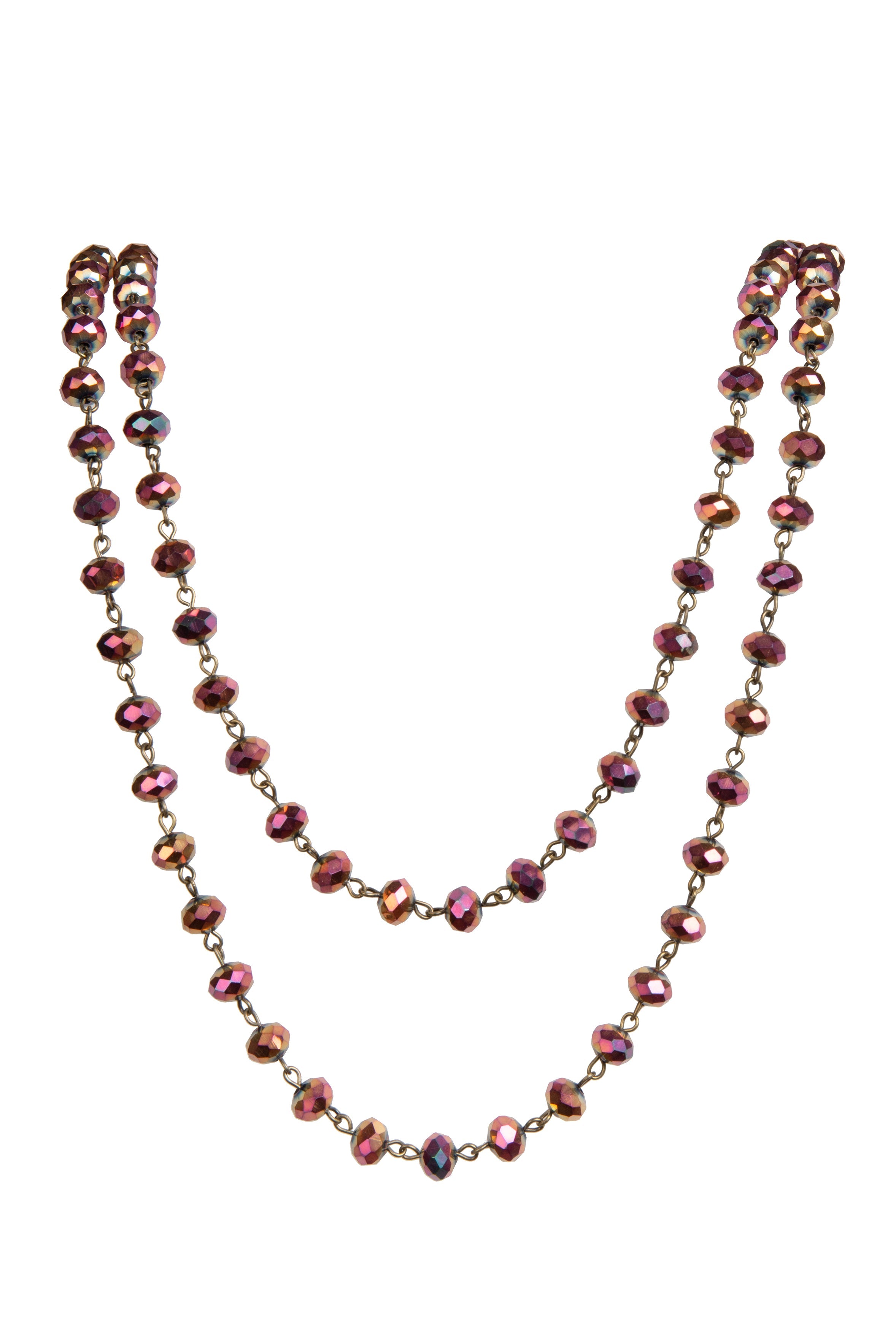 Crystal Beads Chain Necklace N1163-119-BZ