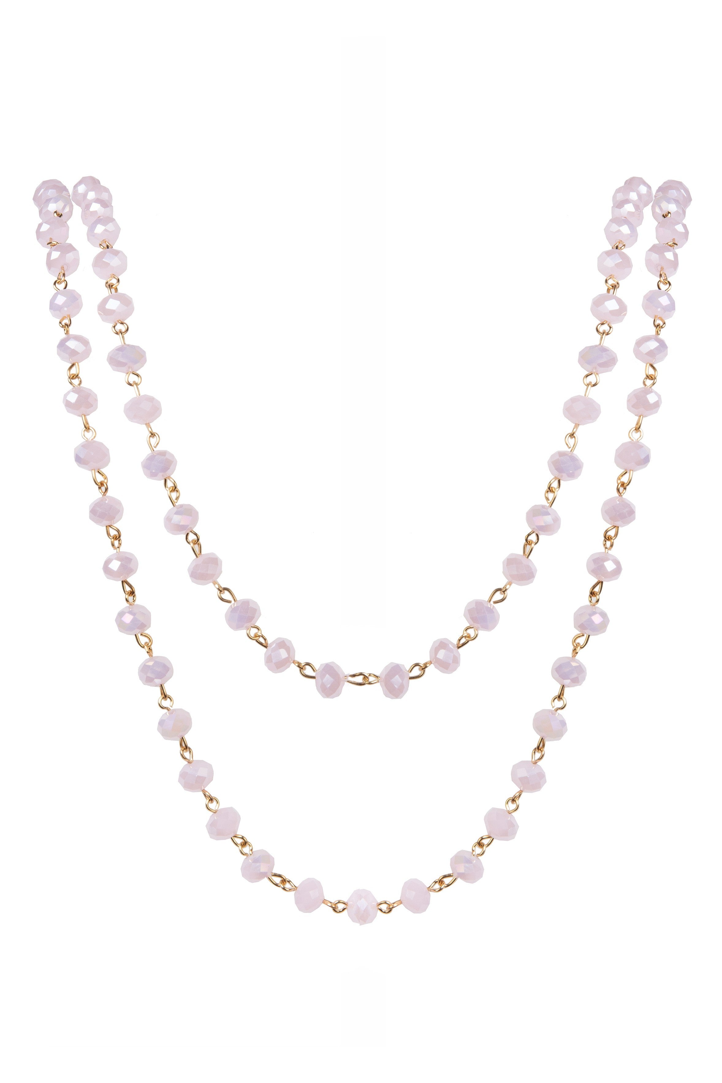 Crystal Beads Chain Necklace N1163-120-GD