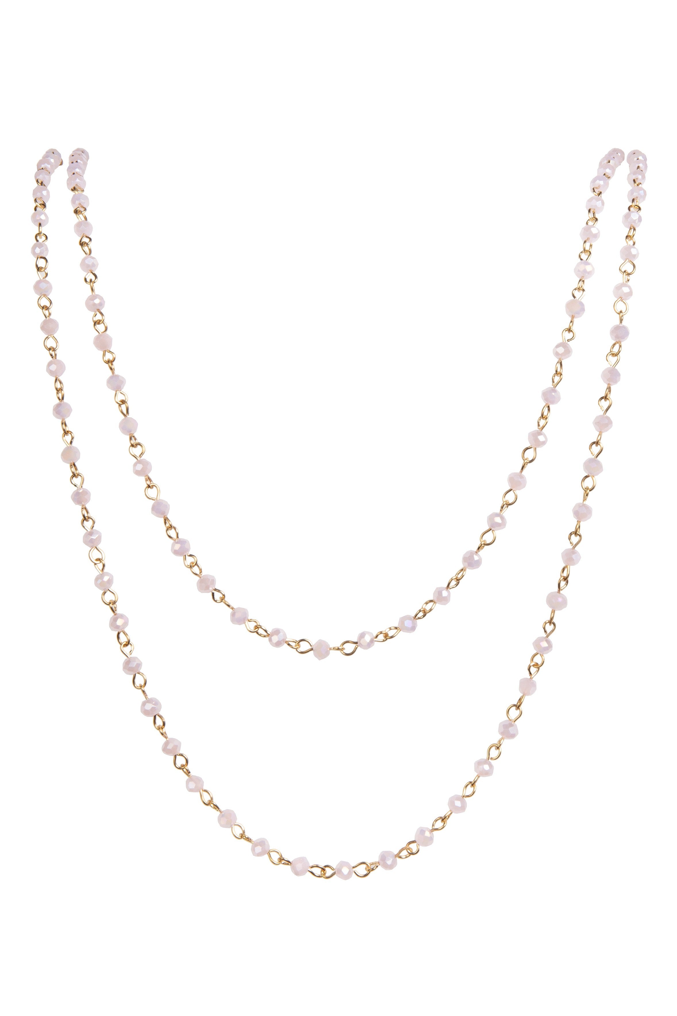 Crystal Beads Chain Necklace N1163-120-GD