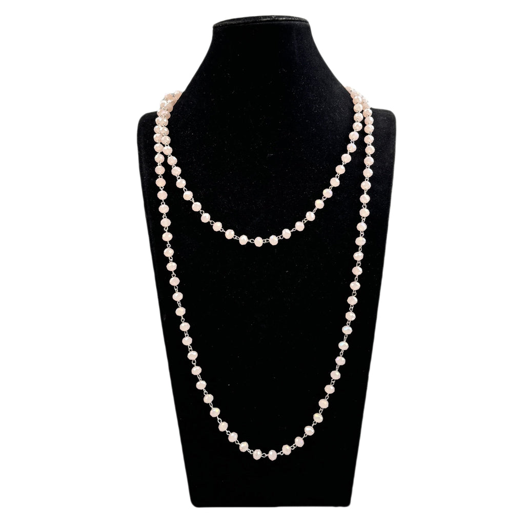 Crystal Beads Chain Necklace N1163-120-WH
