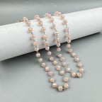 Crystal Beads Chain Necklace N1163-120-WH