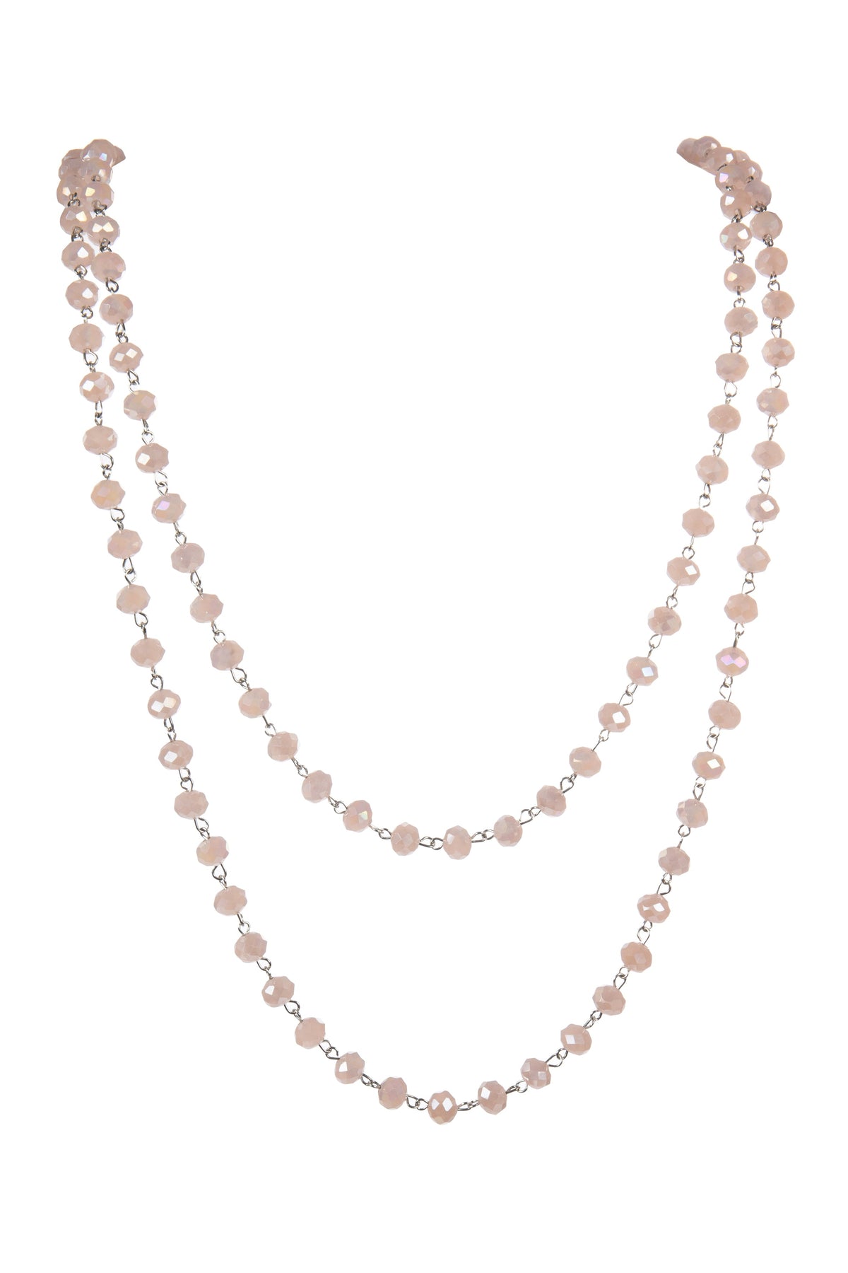 Crystal Beads Chain Necklace N1163-120-WH
