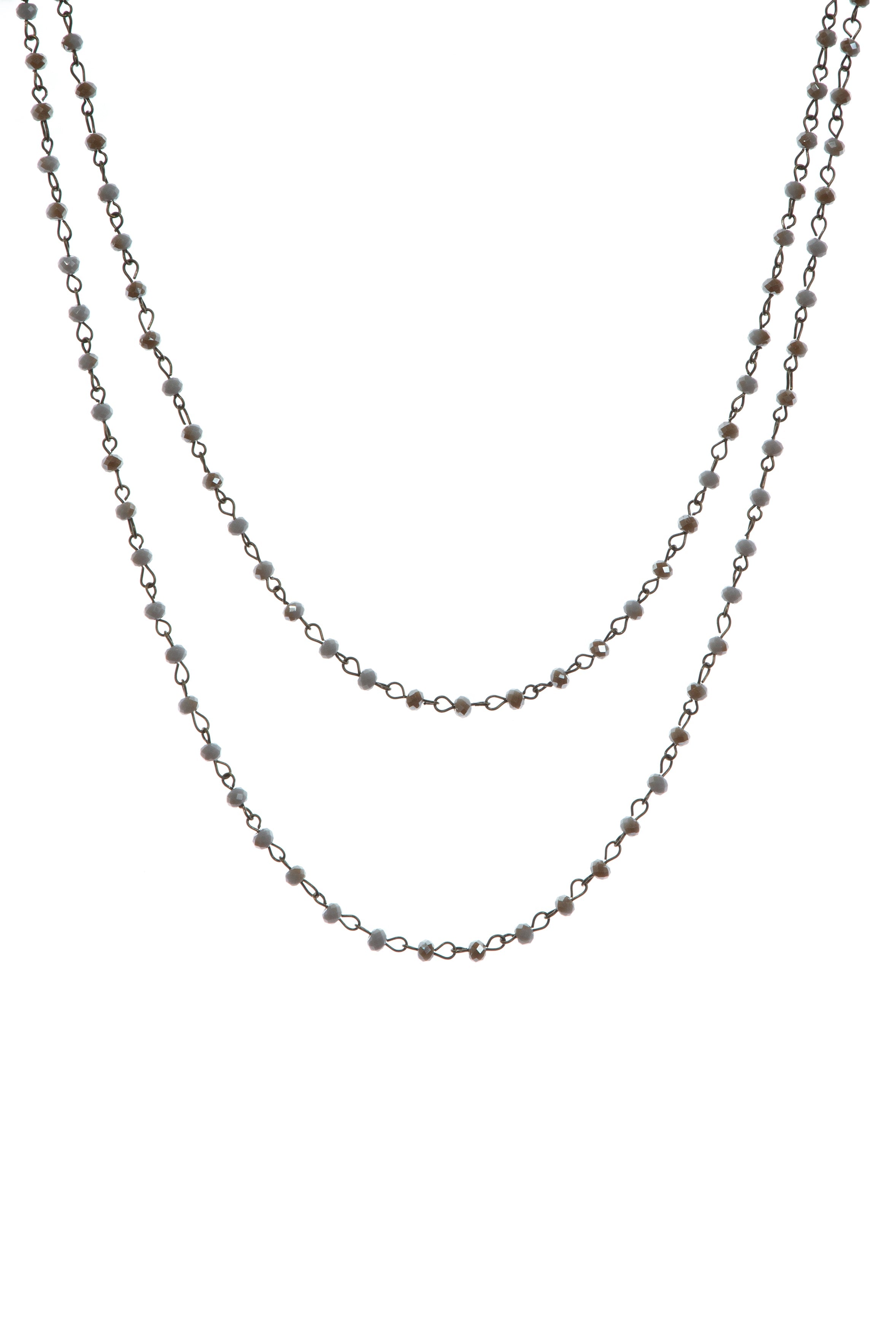 Crystal Beads Chain Necklace N1163-126-BZ