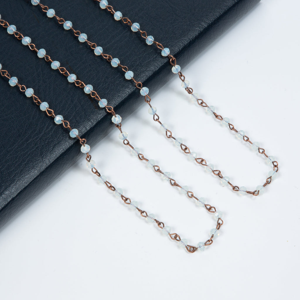 Crystal Beads Chain Necklace N1163-133-CR