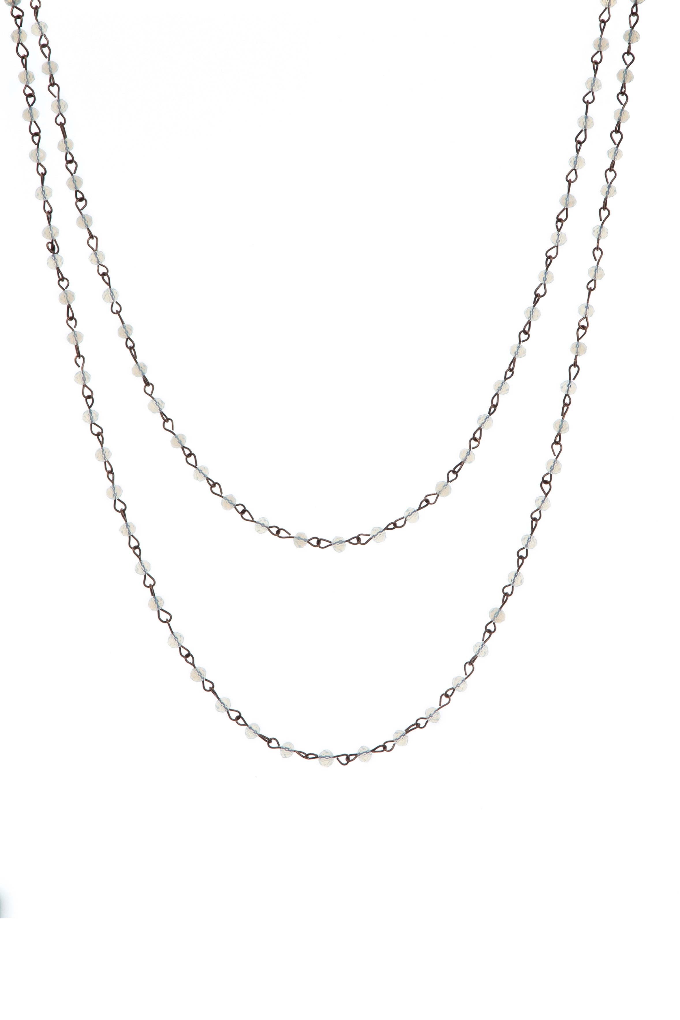 Crystal Beads Chain Necklace N1163-133-CR