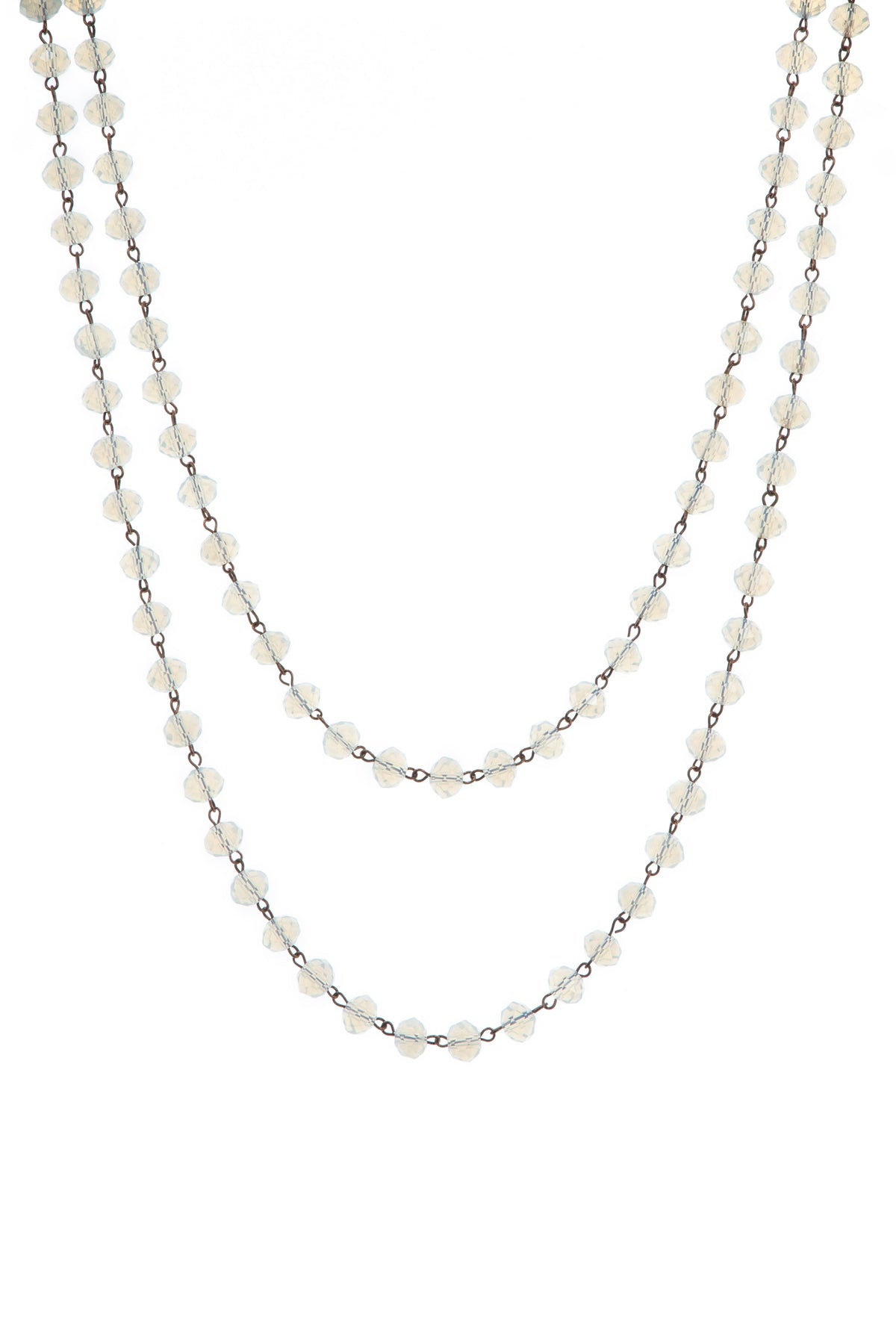 Crystal Beads Chain Necklace N1163-133-CR