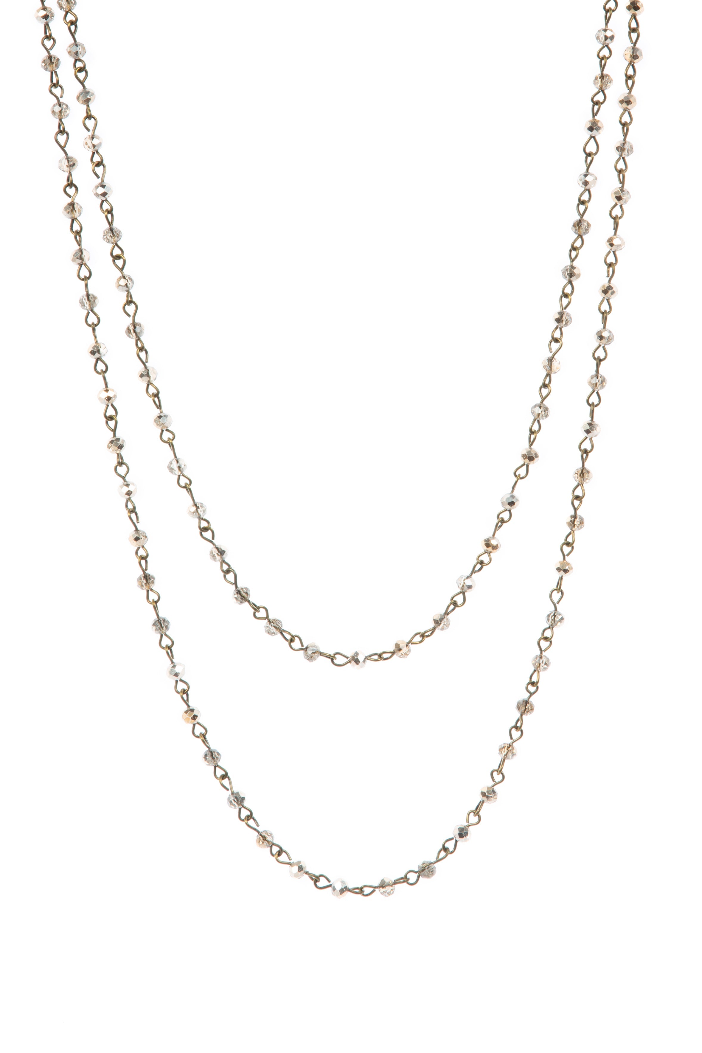 Crystal Beads Chain Necklace N1163-135-BZ