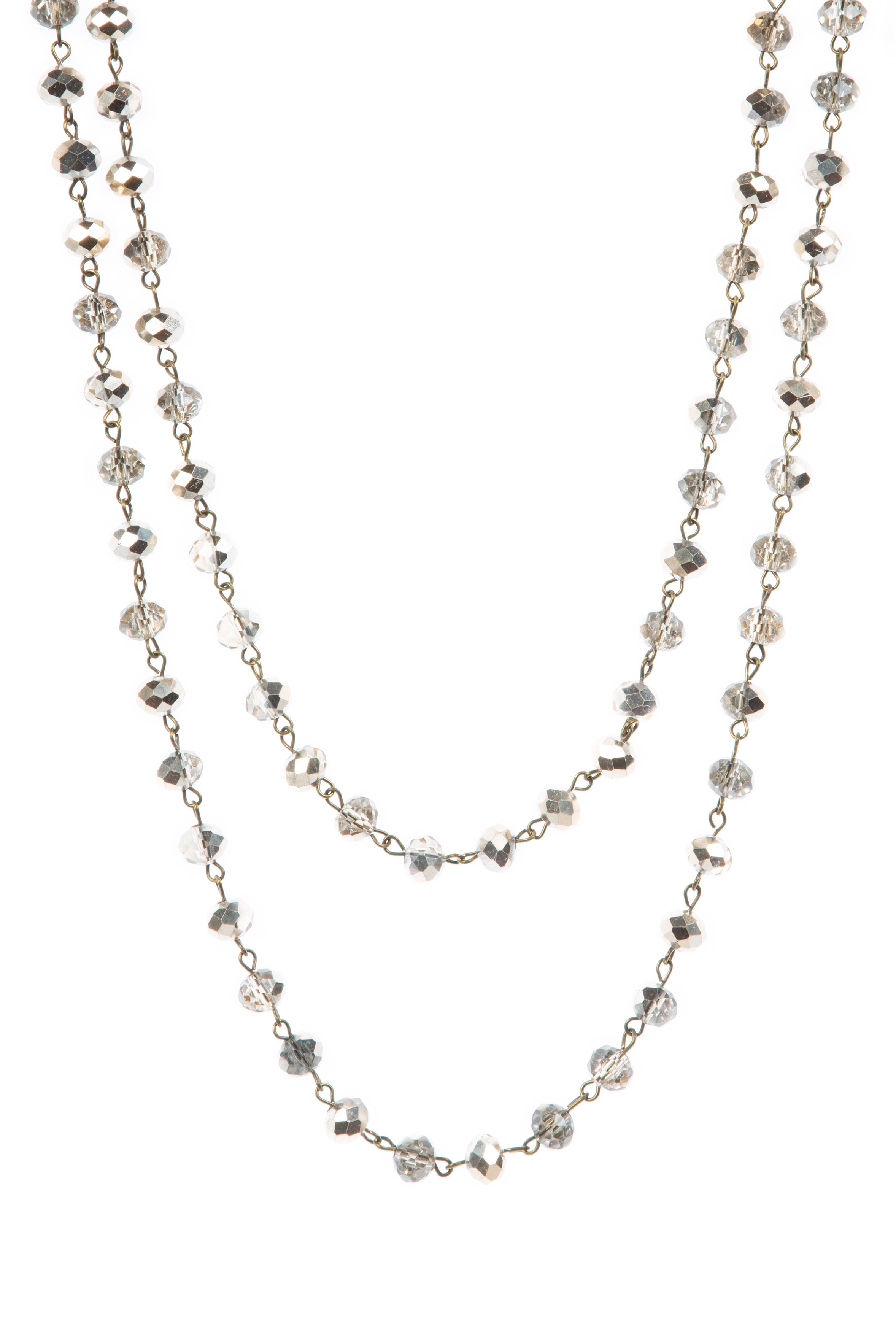 Crystal Beads Chain Necklace N1163-135-BZ
