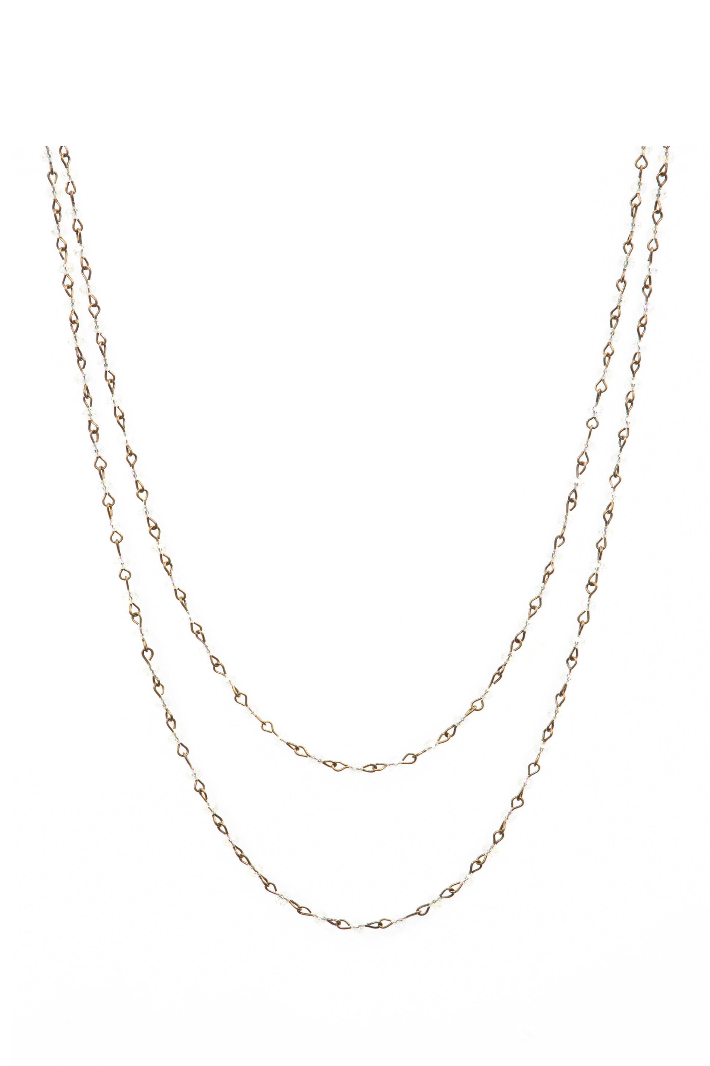 Crystal Beads Chain Necklace N1163-136-BZ