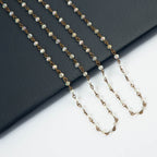 Crystal Beaded Chain Necklace N1163-136-BZ - view 2