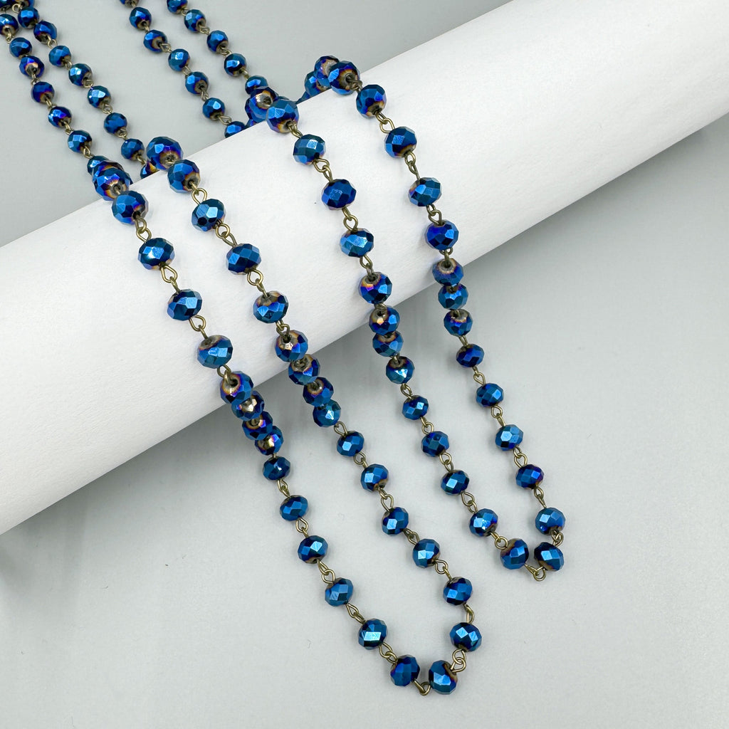Crystal Beads Chain Necklace N1163-145-BZ
