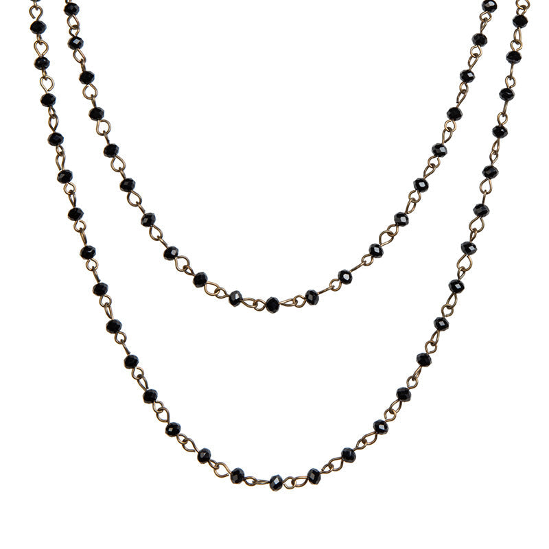 Crystal Beads Chain Necklace N1163-15 - BZ