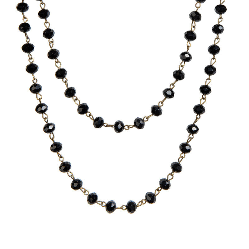 Crystal Beads Chain Necklace N1163-15 - BZ
