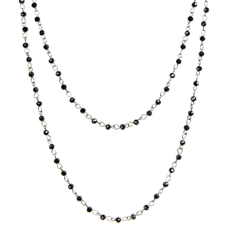 Crystal Beads Chain Necklace N1163-15-WH
