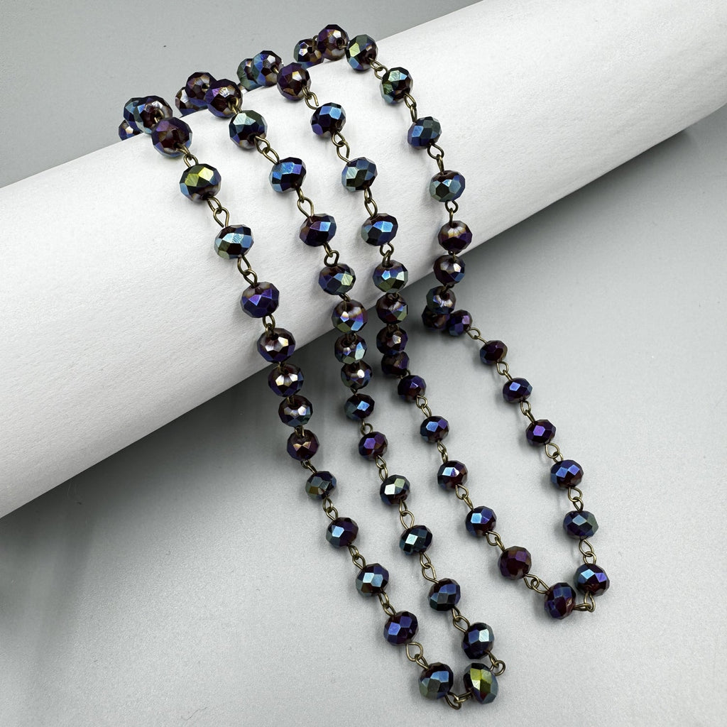 Crystal Beads Chain Necklace N1163-150-BZ