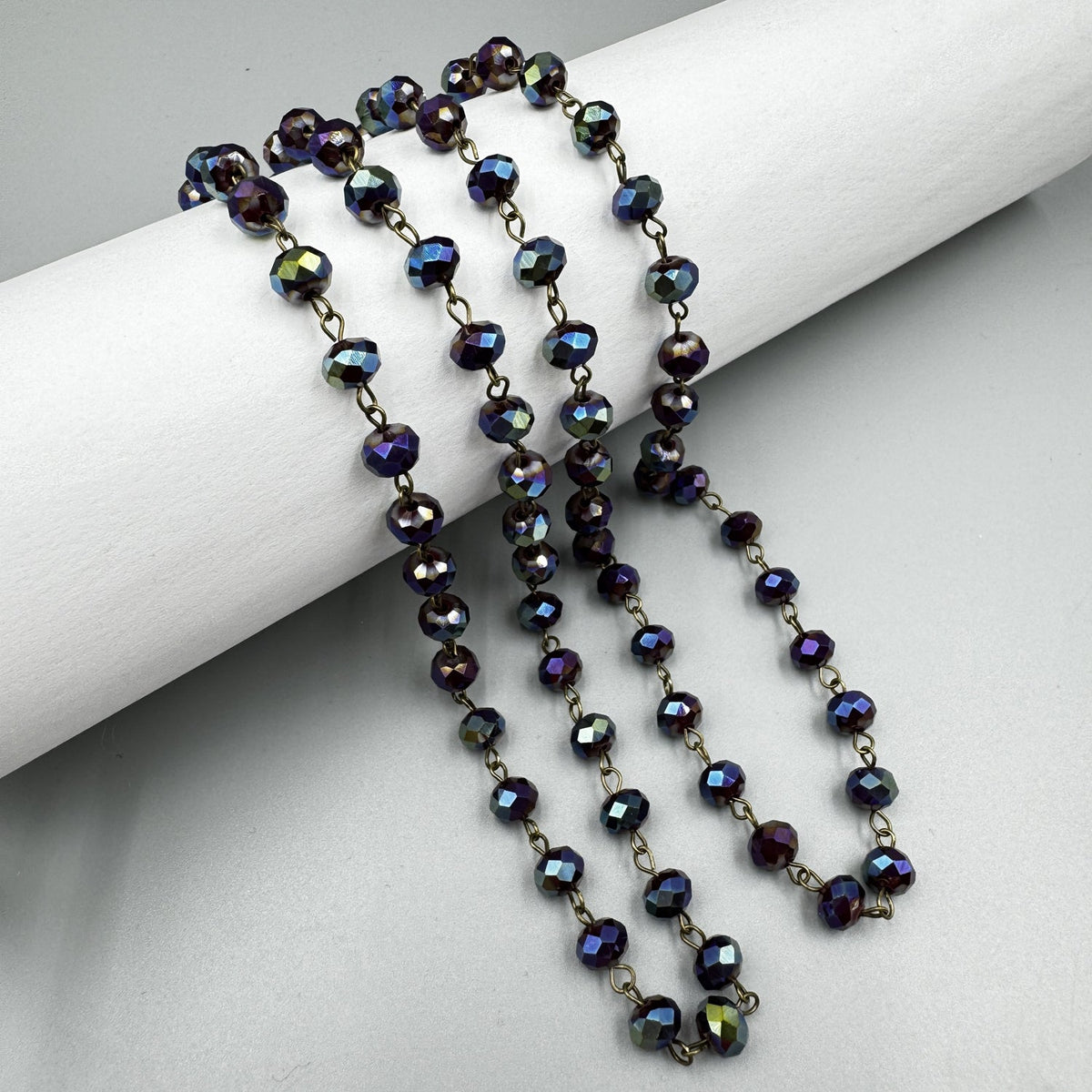 Crystal Beads Chain Necklace N1163-150-BZ