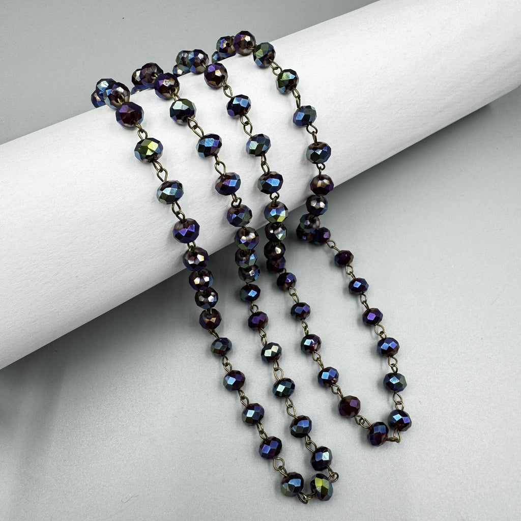 Crystal Beads Chain Necklace N1163-150-BZ