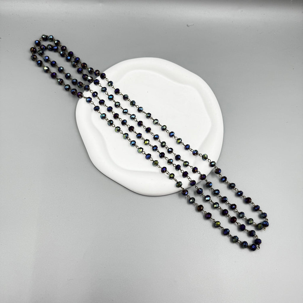 Crystal Beads Chain Necklace N1163-150-BZ