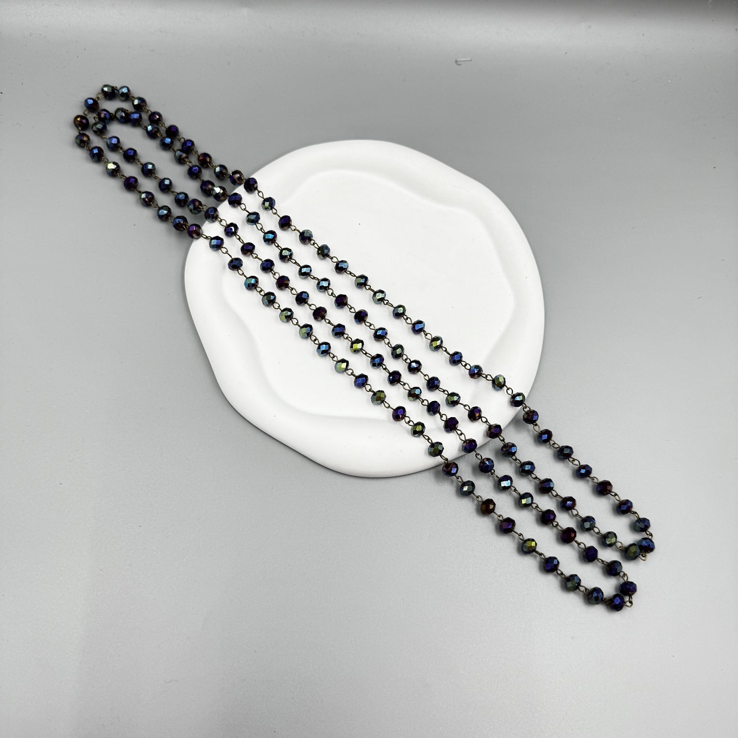 Crystal Beads Chain Necklace N1163-150-BZ