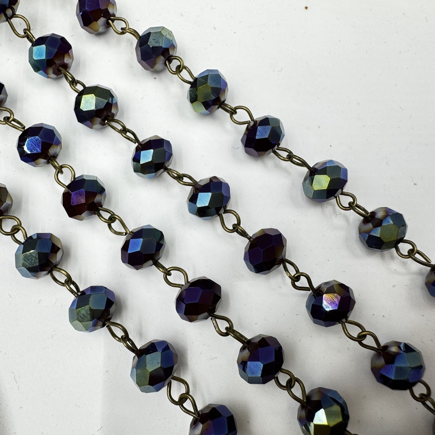 Crystal Beads Chain Necklace N1163-150-BZ