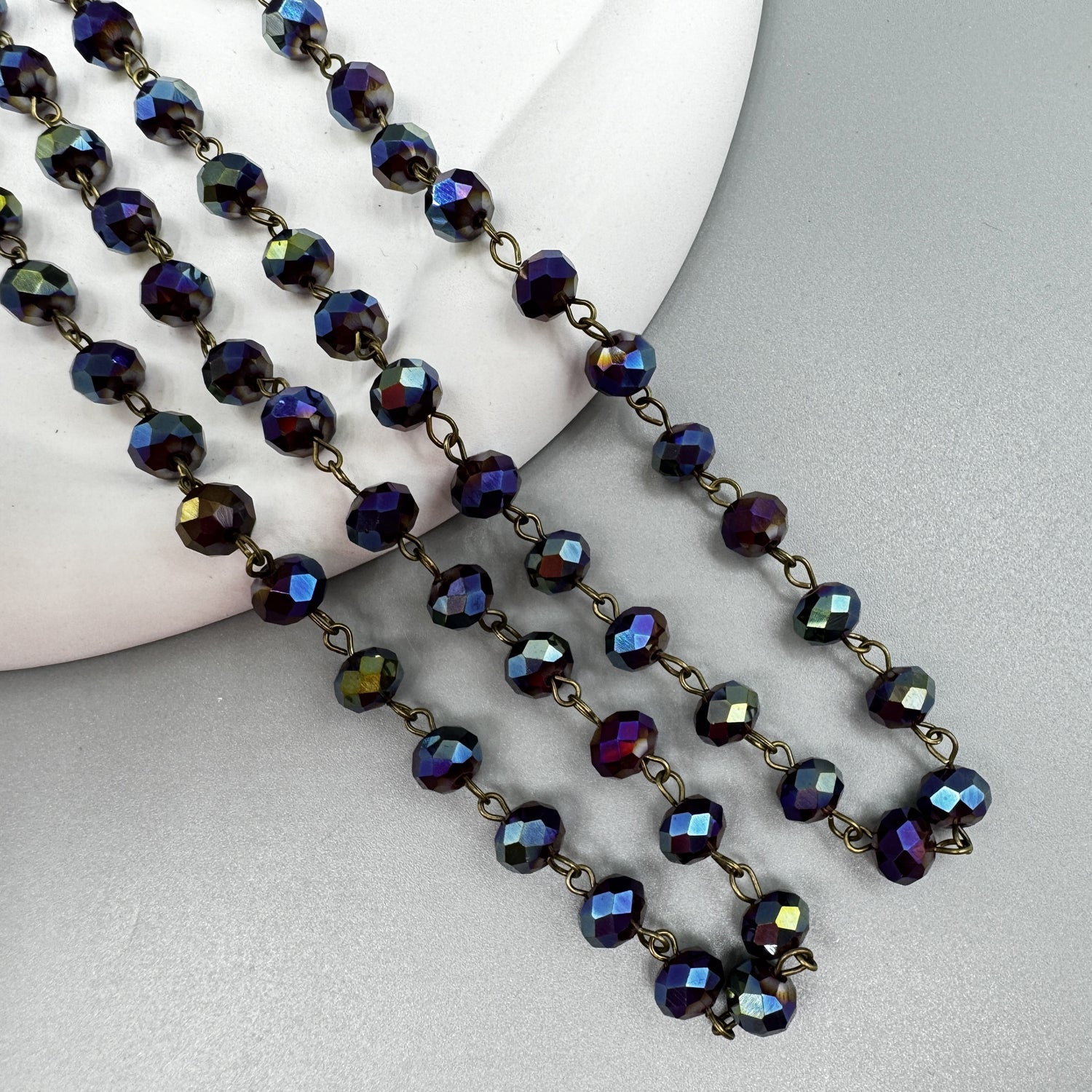 Crystal Beads Chain Necklace N1163-150-BZ