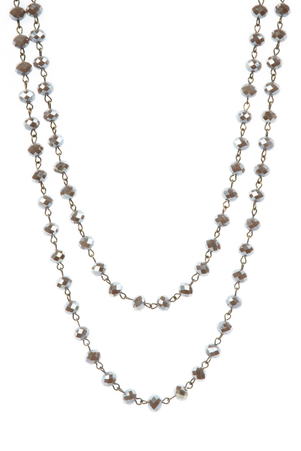 Crystal Beads Chain Necklace N1163-175-BZ