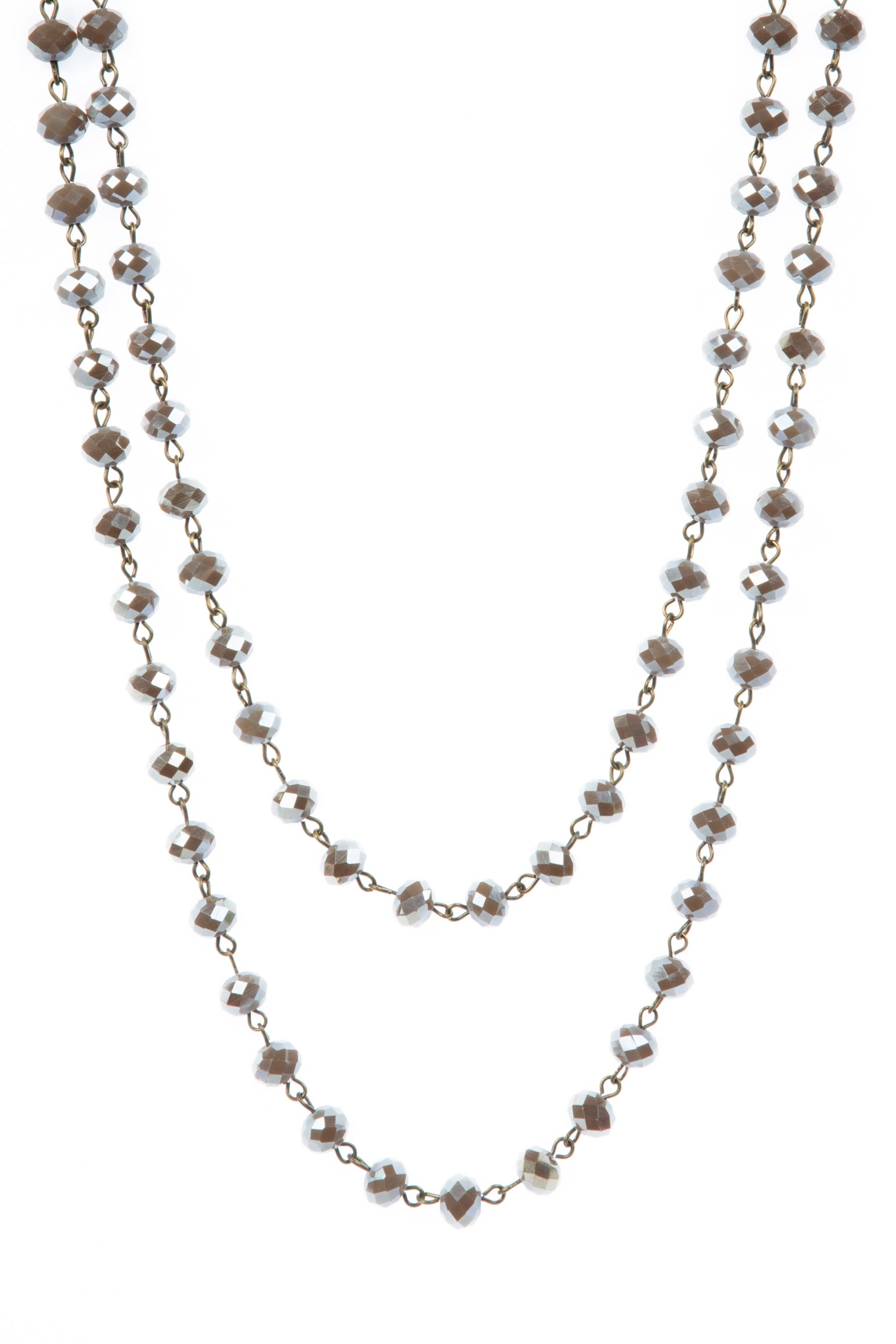 Crystal Beads Chain Necklace N1163-175-BZ