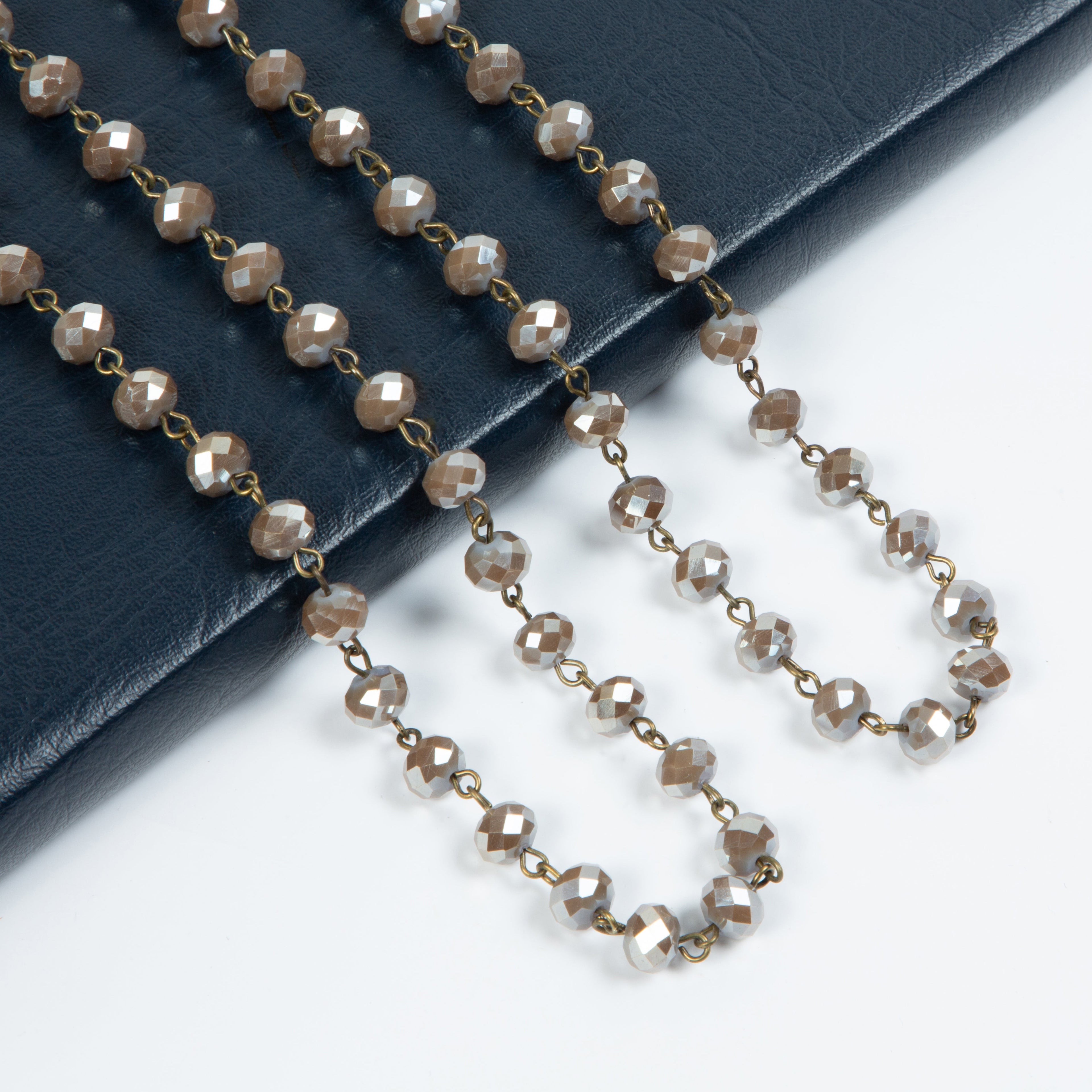 Crystal Beads Chain Necklace N1163-175-BZ