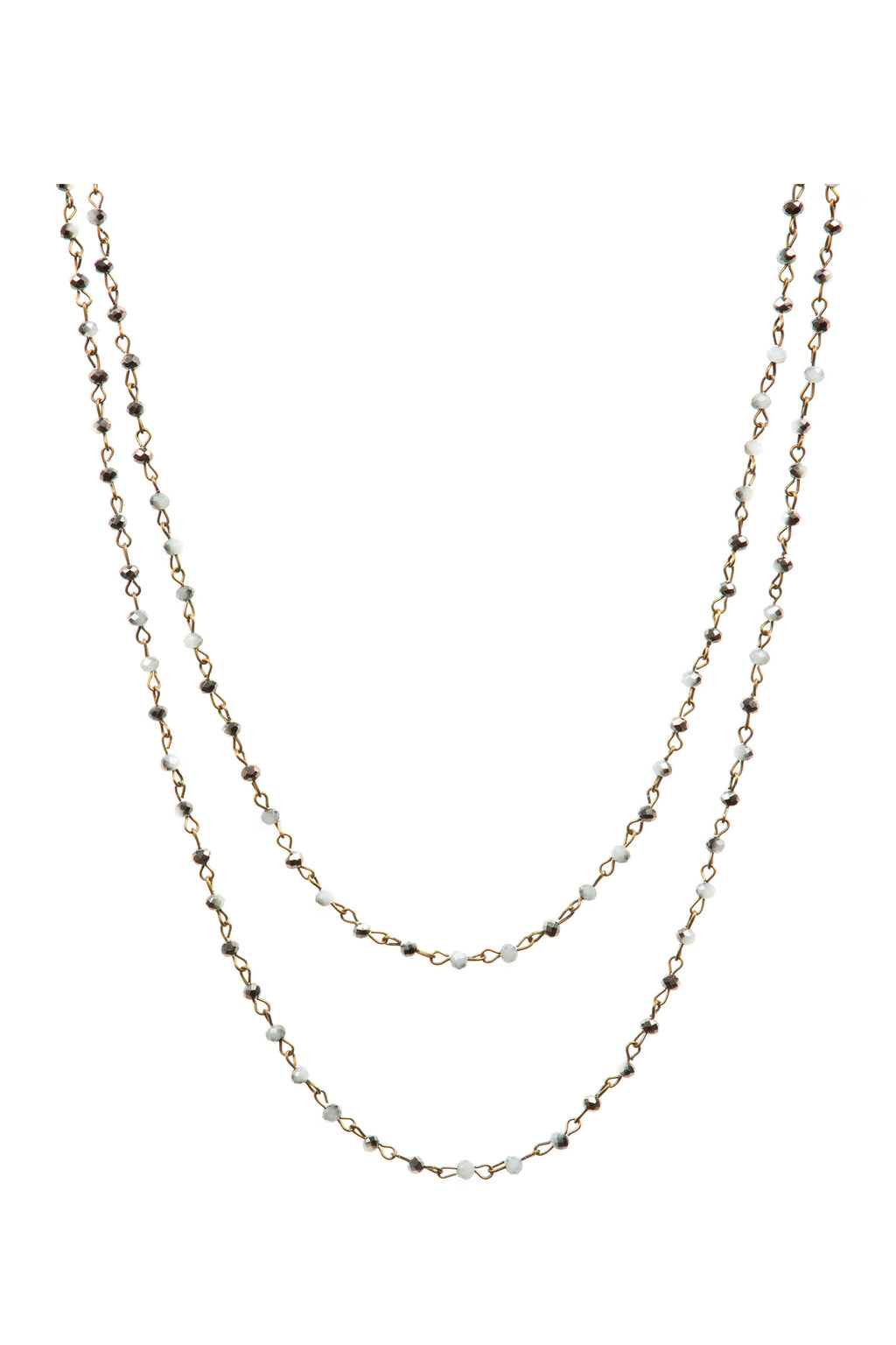 Crystal Beads Chain Necklace N1163-178-BZ