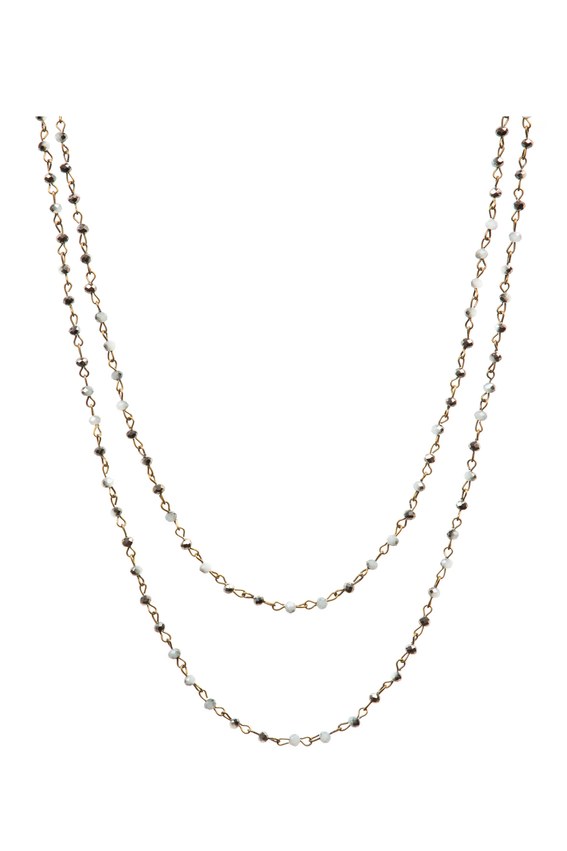 Crystal Beads Chain Necklace N1163-178-BZ