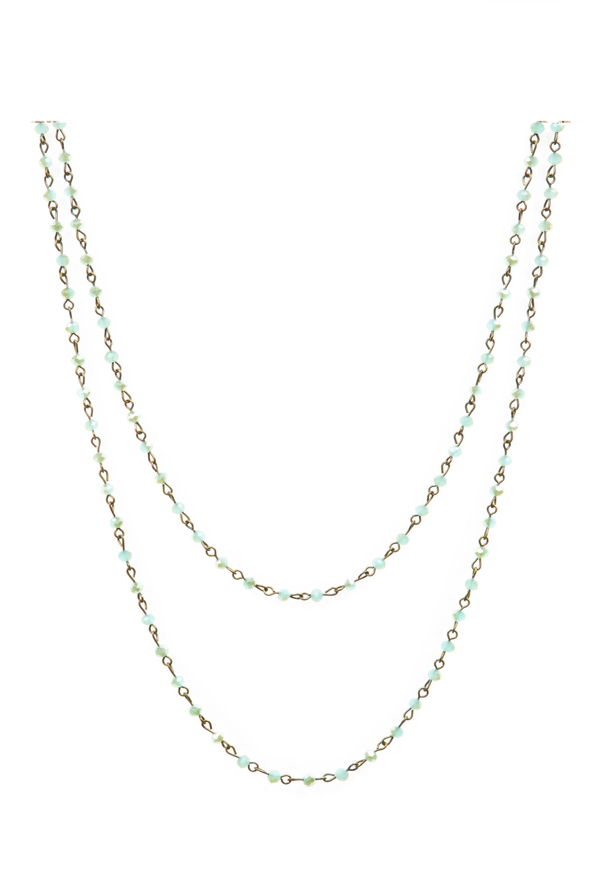 Crystal Beaded Chain Necklace N1163-181-BZ - view 2