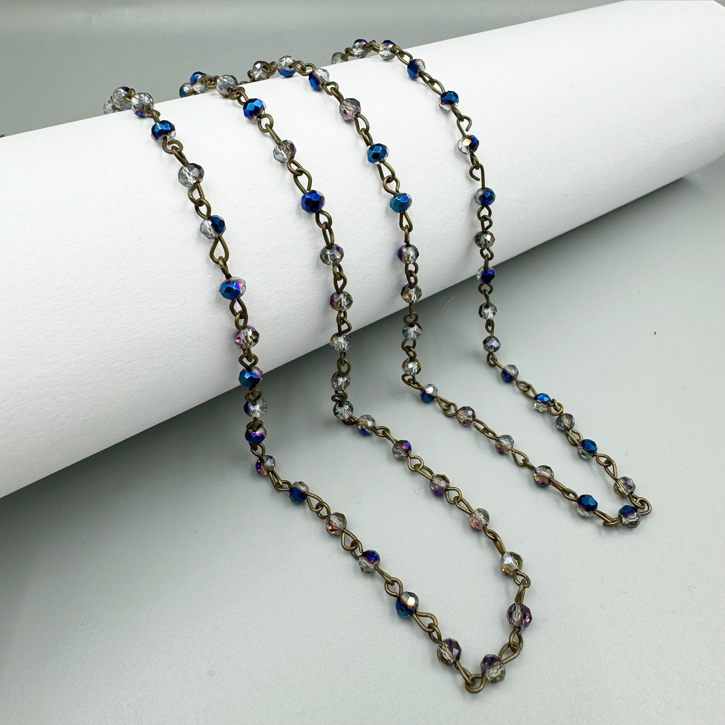 Crystal Beads Chain Necklace N1163-183-BZ