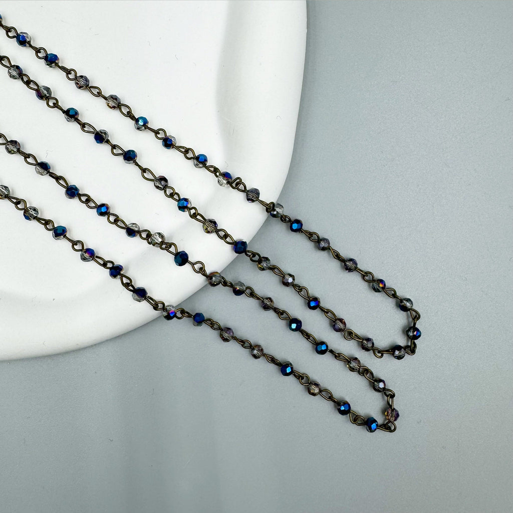 Crystal Beads Chain Necklace N1163-183-BZ