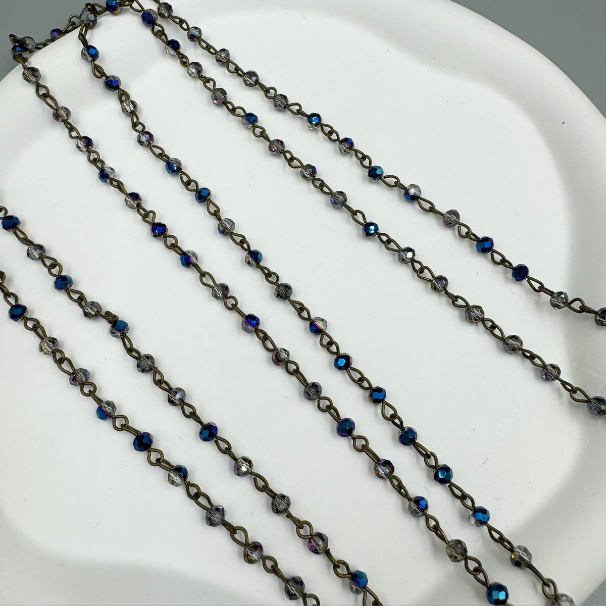 Crystal Beads Chain Necklace N1163-183-BZ