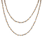 Crystal Beads Chain Necklace N1163-24-Bronze