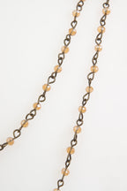 Crystal Beads Chain Necklace N1163-24-Bronze