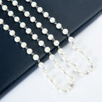 Pearl Beaded Chain Necklace N1163-30-WH