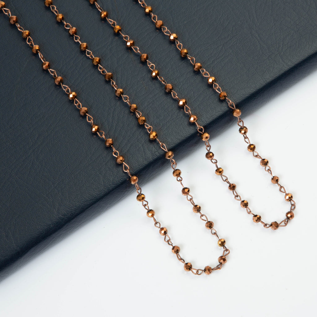 Crystal Beads Chain Necklace N1163-38-CR