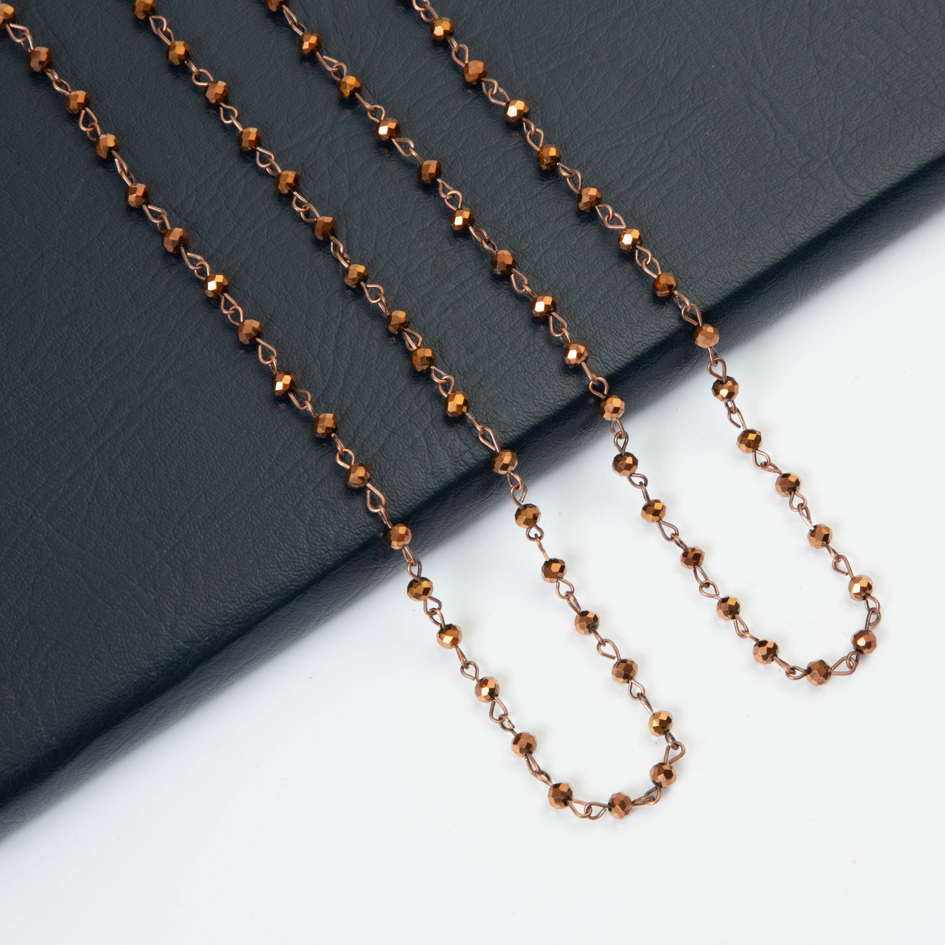 Crystal Beads Chain Necklace N1163-38-CR