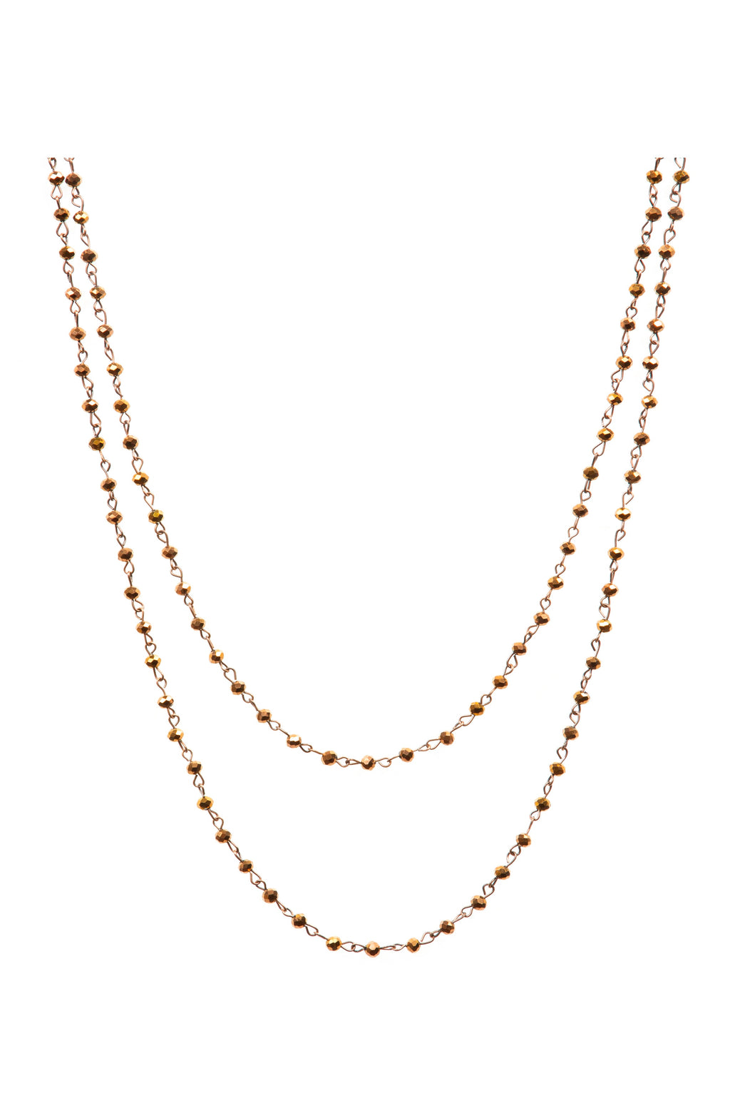 Crystal Beads Chain Necklace N1163-38-CR