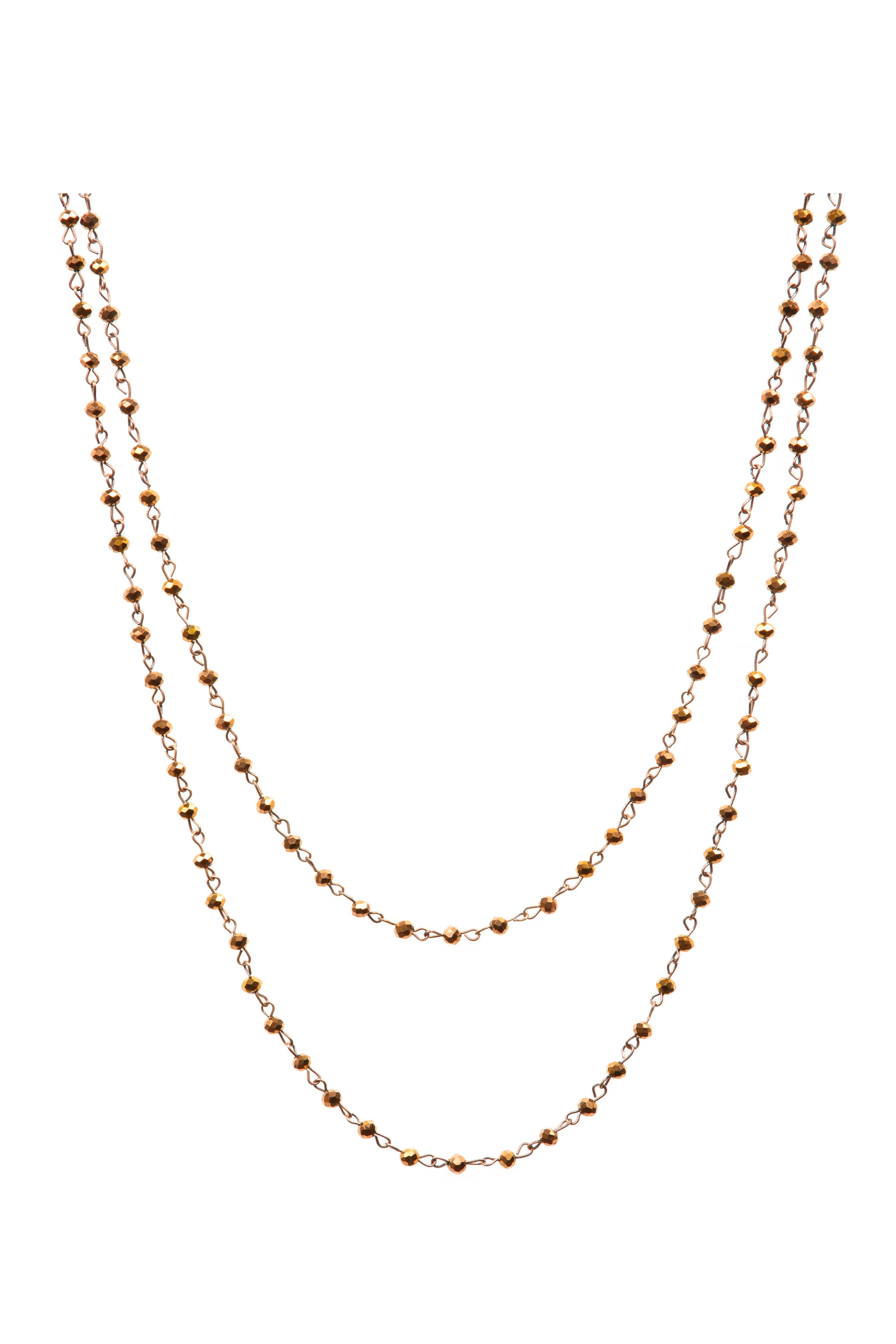 Crystal Beads Chain Necklace N1163-38-CR