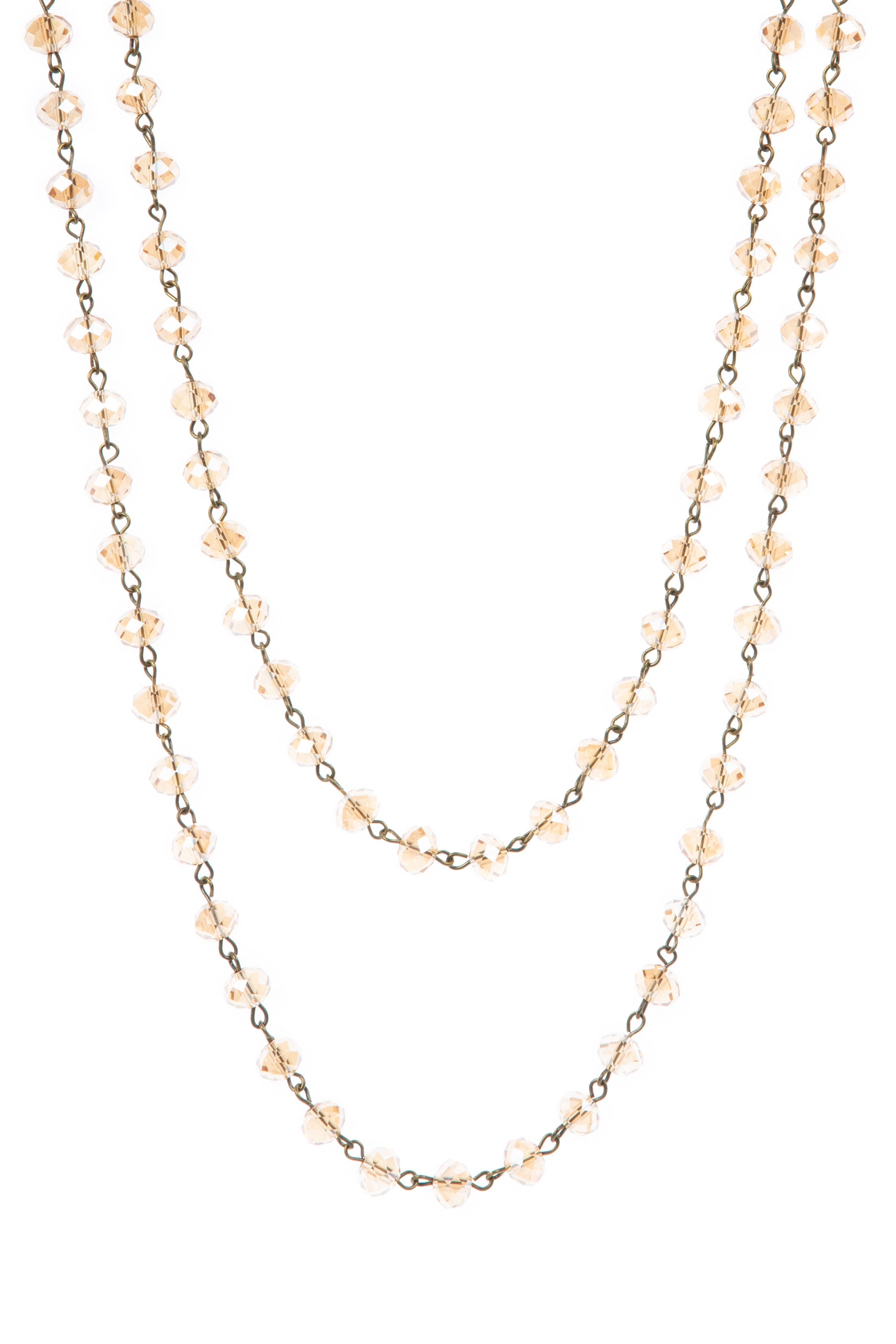 Crystal Beads Chain Necklace N1163-54-BZ