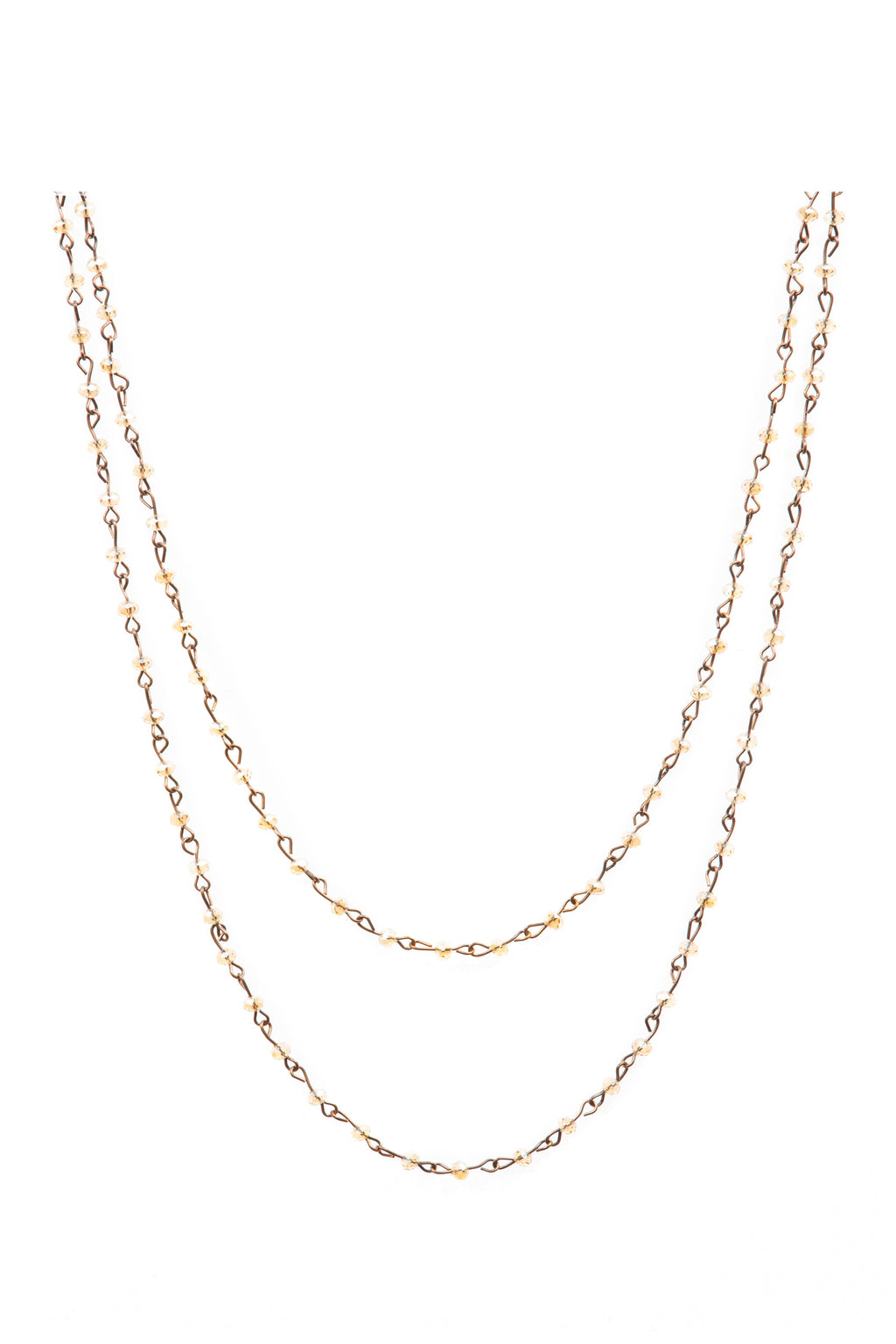 Crystal Beads Chain Necklace N1163-54-CR