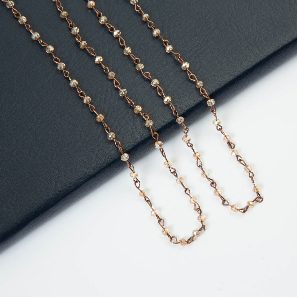 Crystal Beads Chain Necklace N1163-54-CR