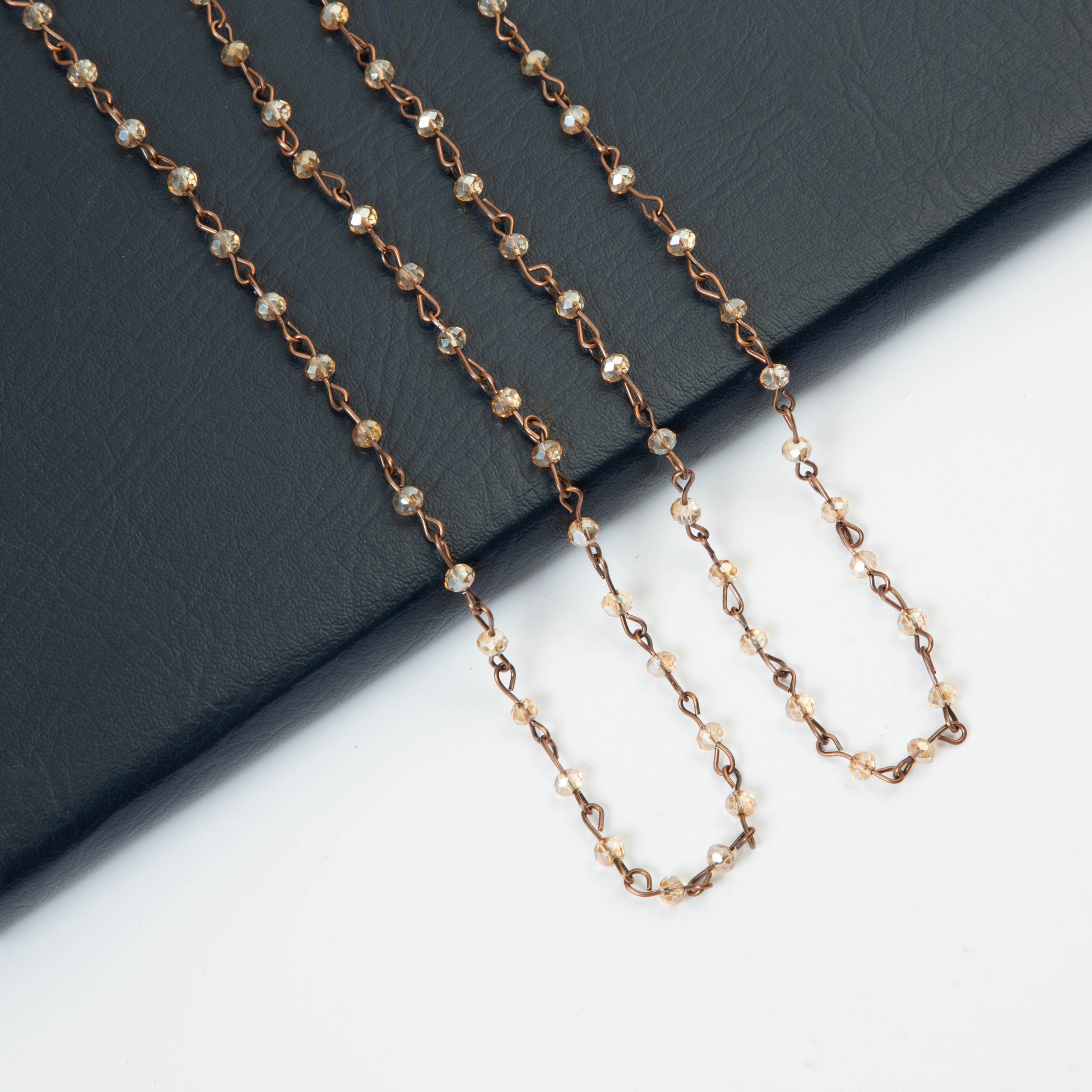 Crystal Beads Chain Necklace N1163-54-CR