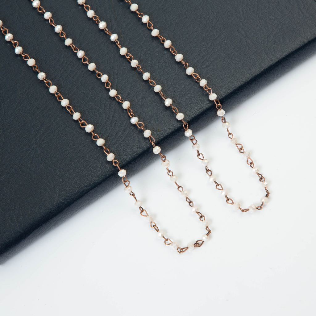 Crystal Beads Chain Necklace N1163-60-CR
