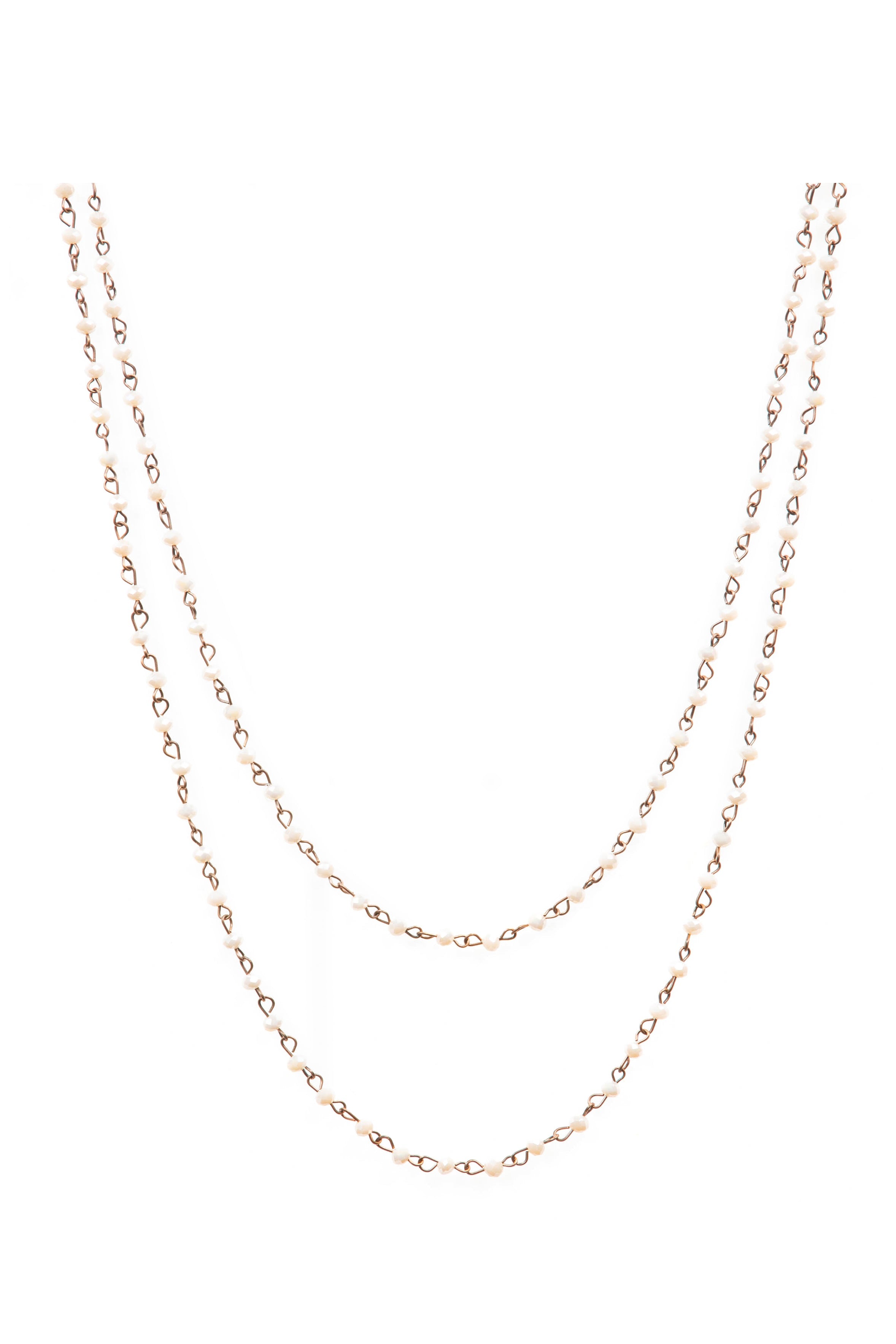 Crystal Beads Chain Necklace N1163-60-CR