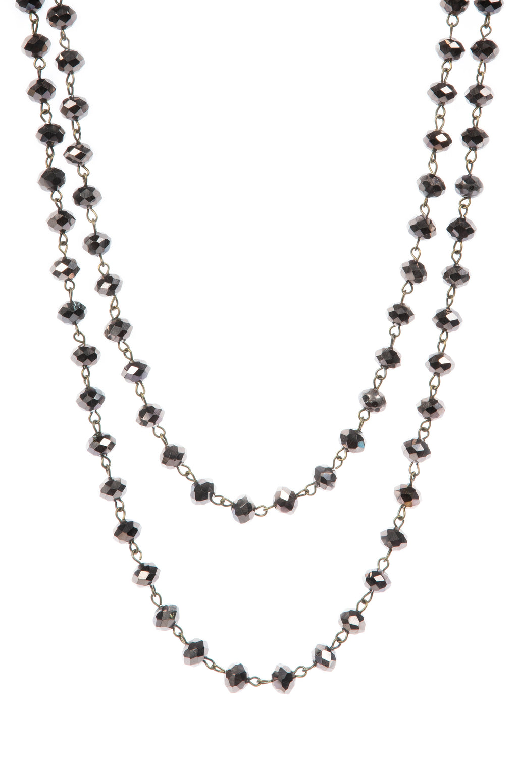 Crystal Beads Chain Necklace N1163-65-BZ